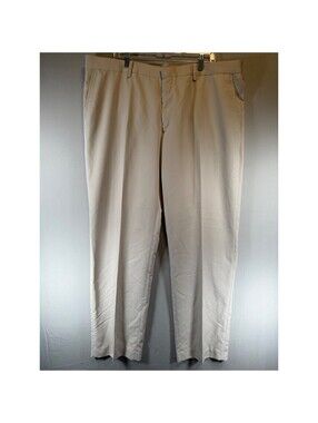 Jack Nicklaus Mens Dress Pants 42W 32L Silver Lining Beige Performance NWT